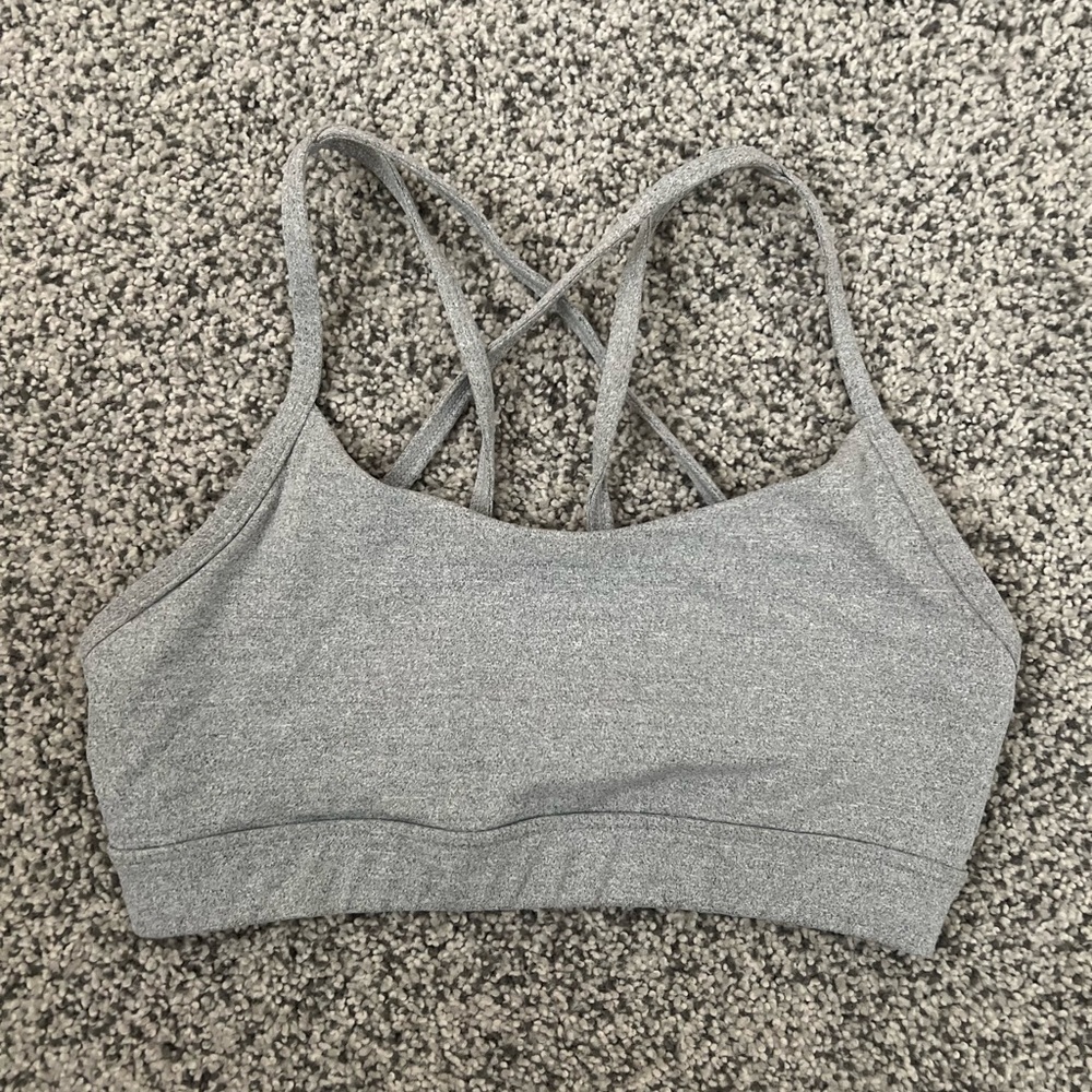 Flexxfit Heather Gray Criss-Cross Sports Bra